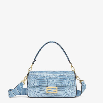 Baguette Light blue alligator bag