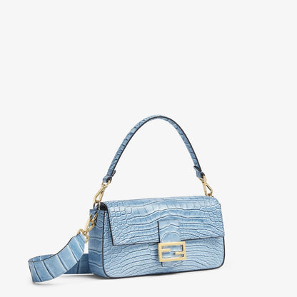 Baguette Light blue alligator bag