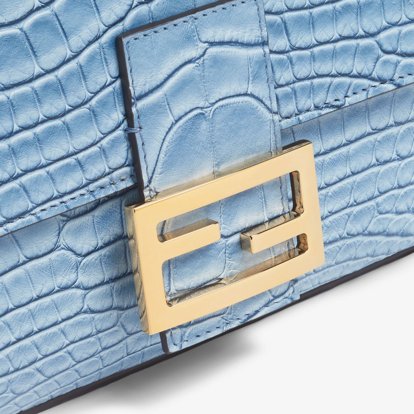 Baguette Light blue alligator bag