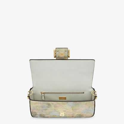 Baguette Florentine paper multicolor metallic crocodile leather bag