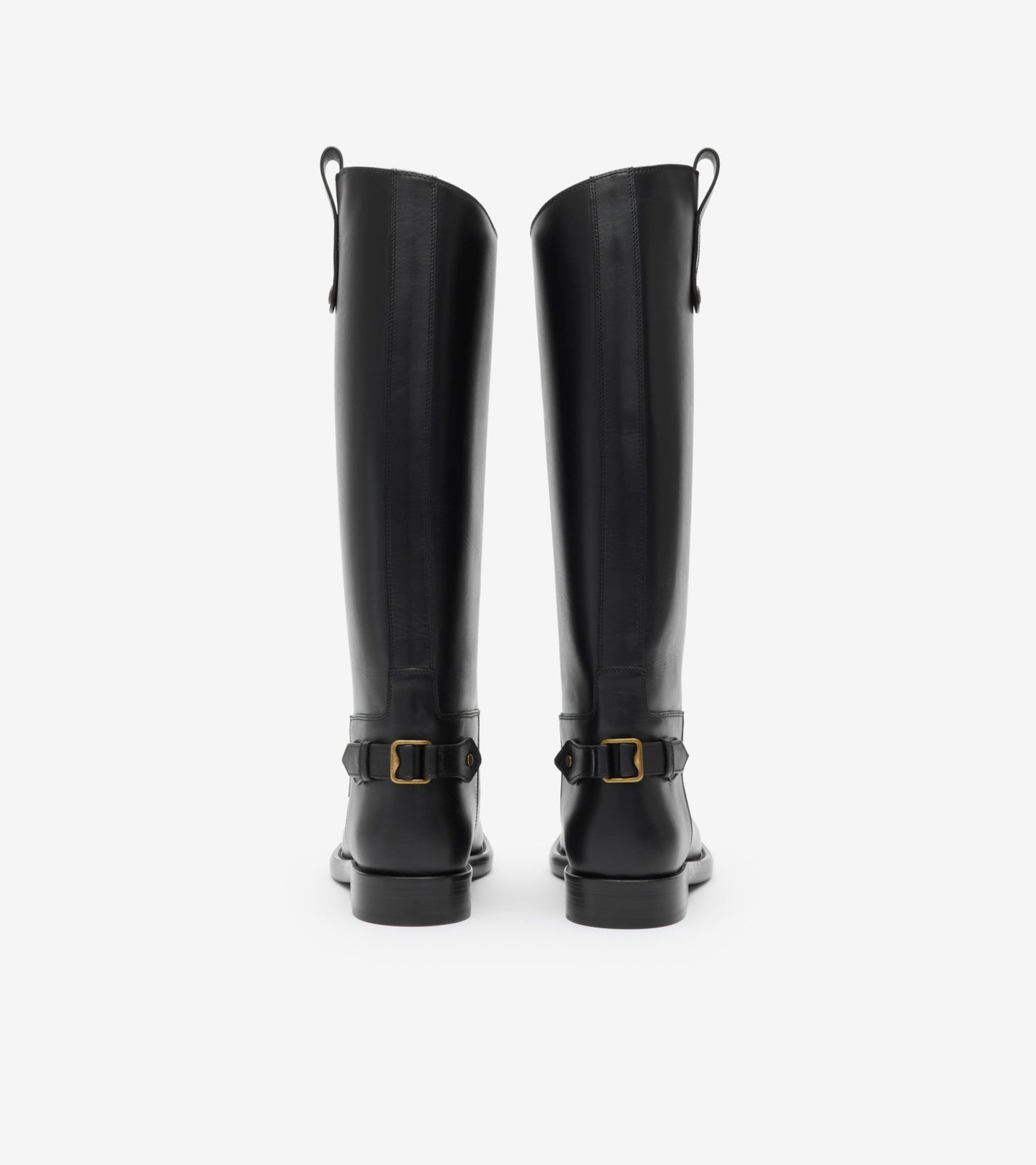 Leather Cavalier Boots in Black