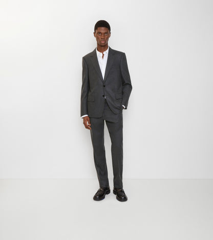 Wool Flannel Tailored Trousers in Brisk grey