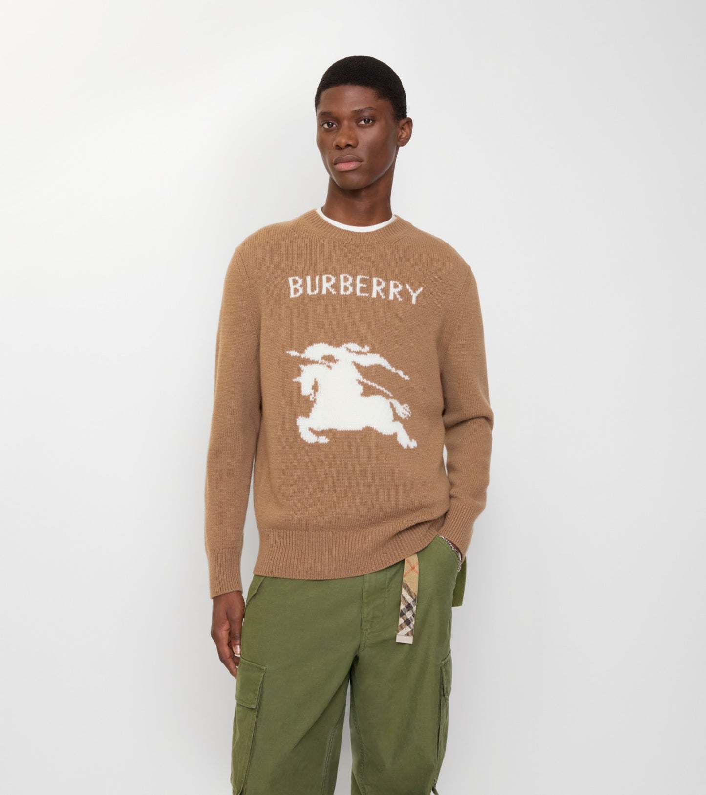 Knight Wool Cashmere Sweater in Camel
