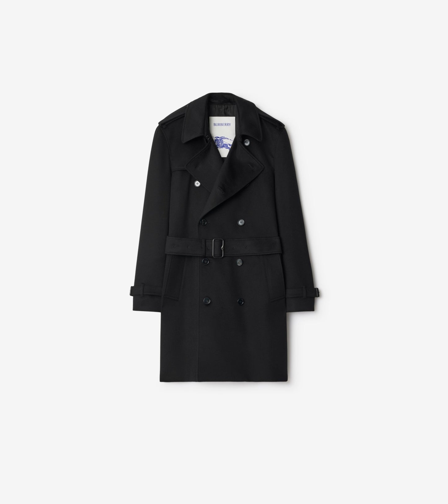 Mid-length Cashmere Hastings Trench Coat in Camel beige