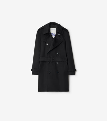 Mid-length Cashmere Hastings Trench Coat in Camel beige