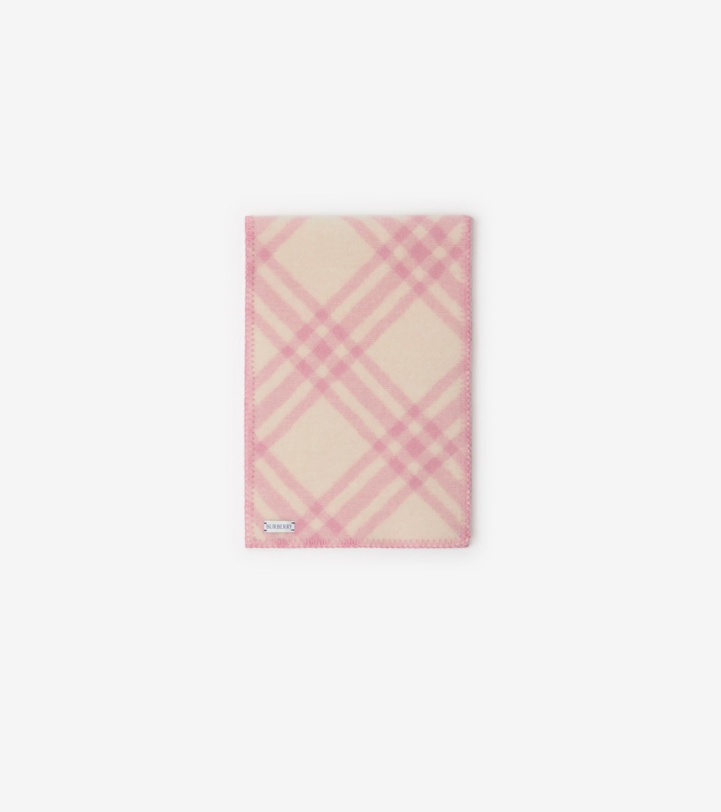Check Wool Scarf in Sugar pink