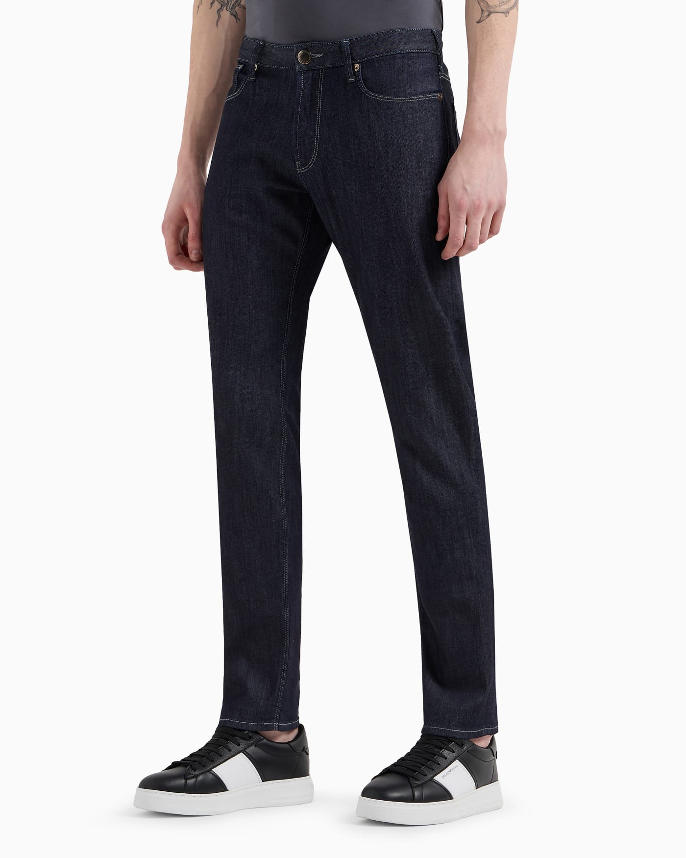 J06 Worn-effect wash, slim-fit, 8 oz denim jeans