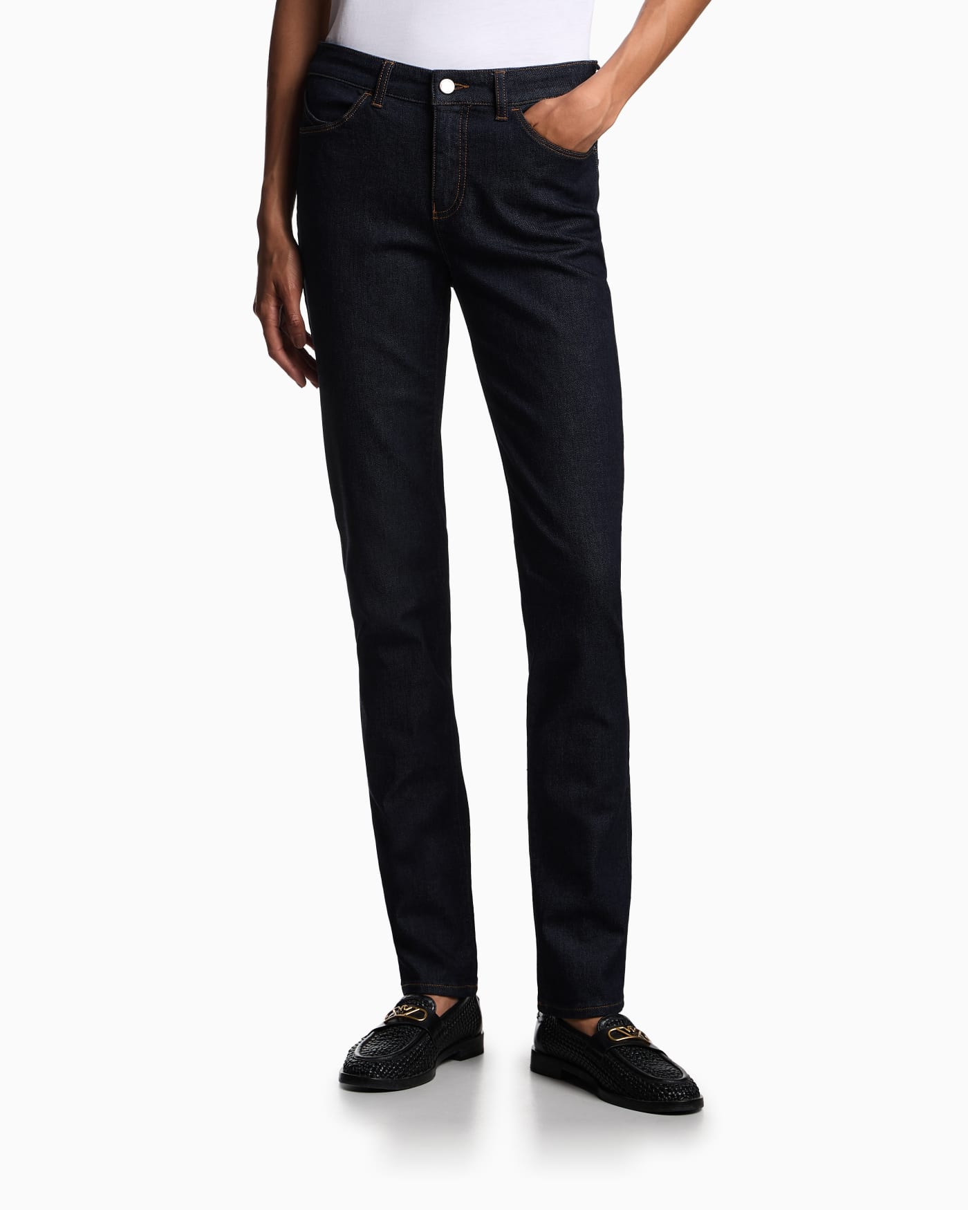 High rise jeans skinny stretch for woman