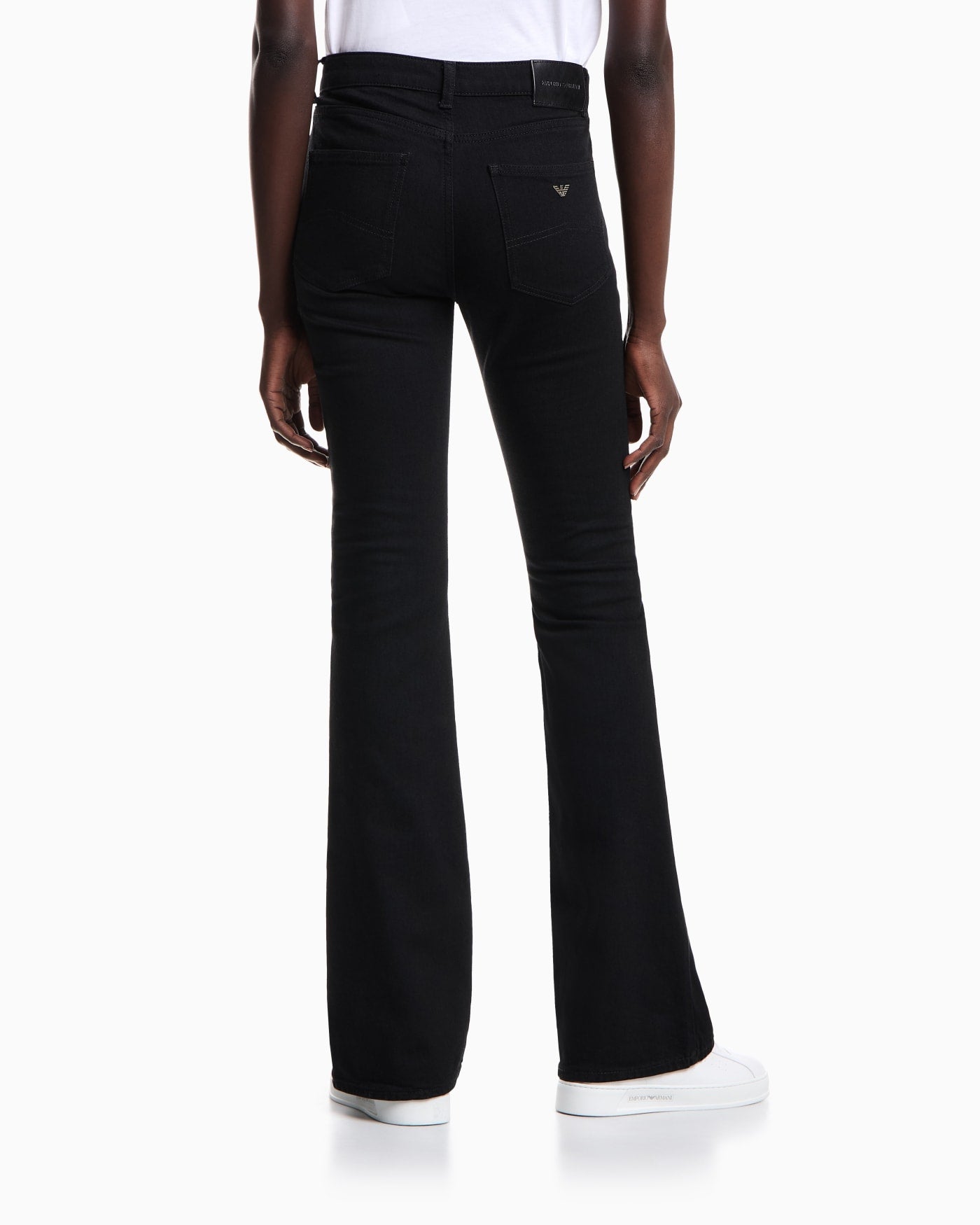 Mid rise jeans flared leg for woman