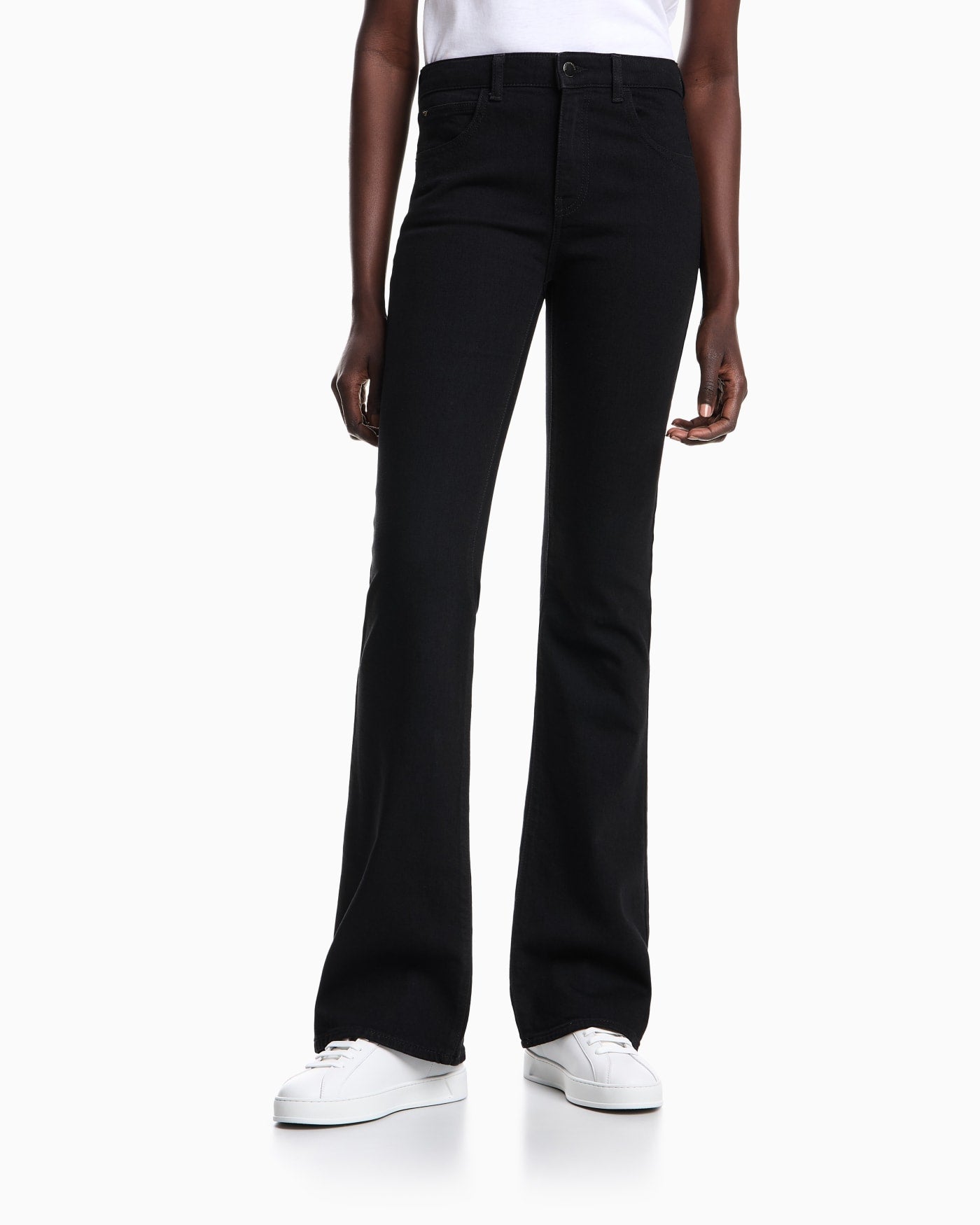 Mid rise jeans flared leg for woman
