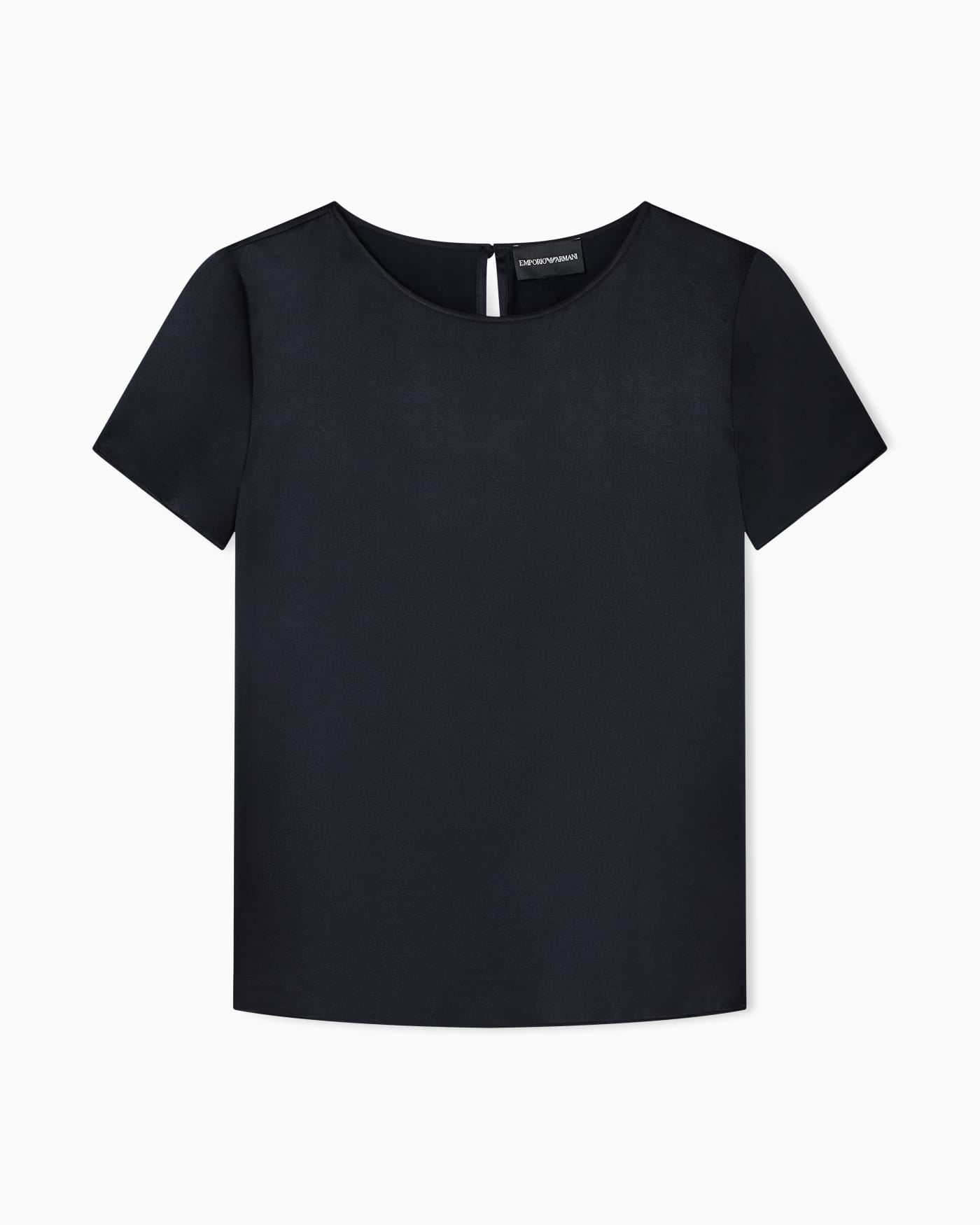Satin blouse in a silk blend with short sleeves Essential