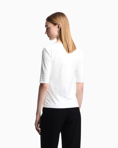 Jersey jumper with a v-neck and jacquard pattern Essential