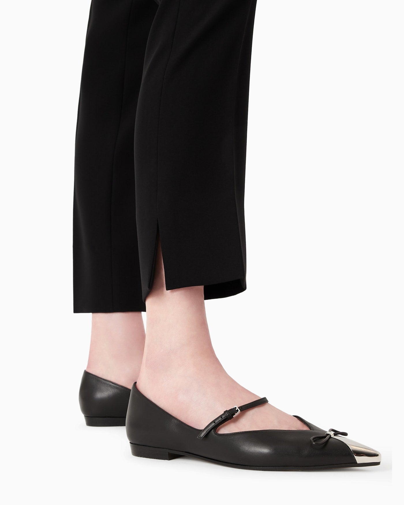 Wide leg chevron cropped trousers woman