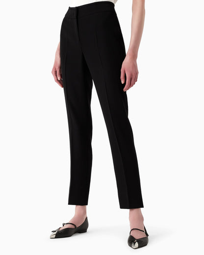 Wide leg chevron cropped trousers woman