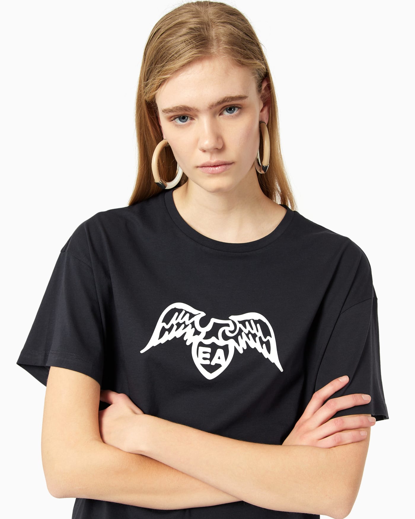 Pima cotton eagle logo t-shirt woman