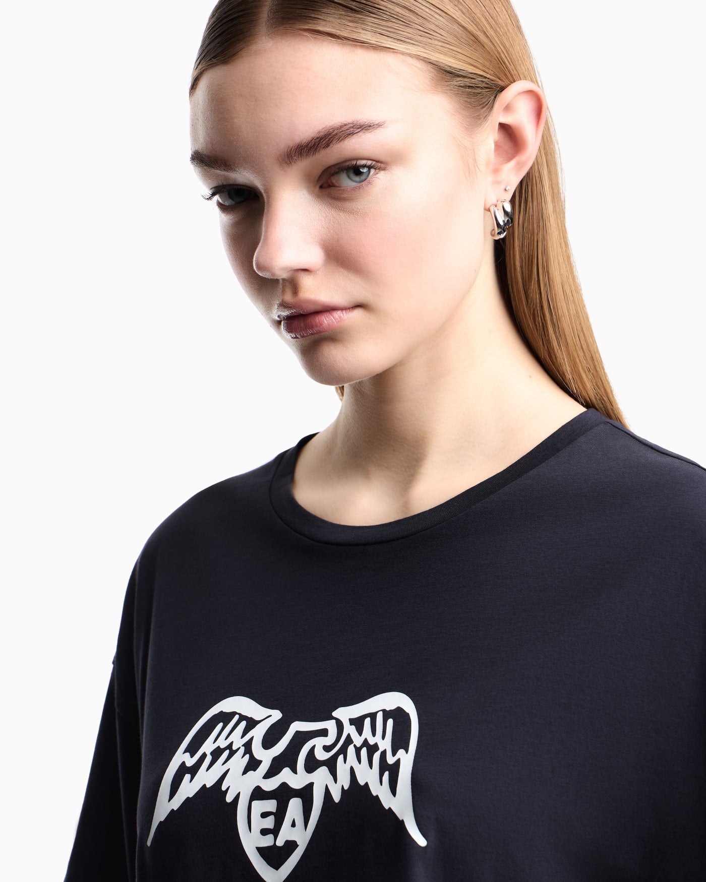 Pima cotton eagle logo t-shirt woman