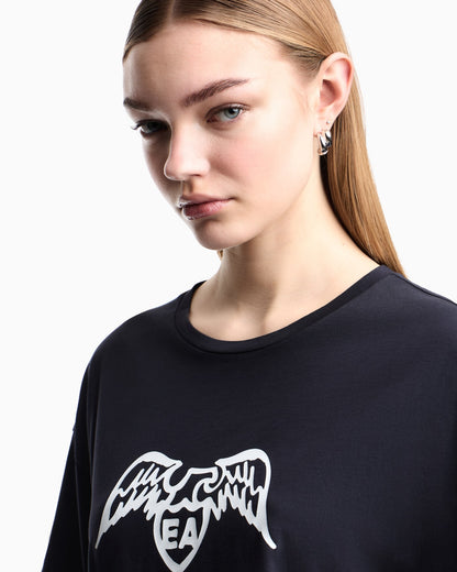 Pima cotton eagle logo t-shirt woman