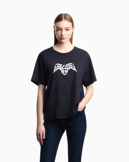 Pima cotton eagle logo t-shirt woman