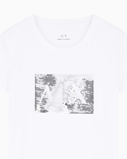 Sequin slim fit t-shirt woman