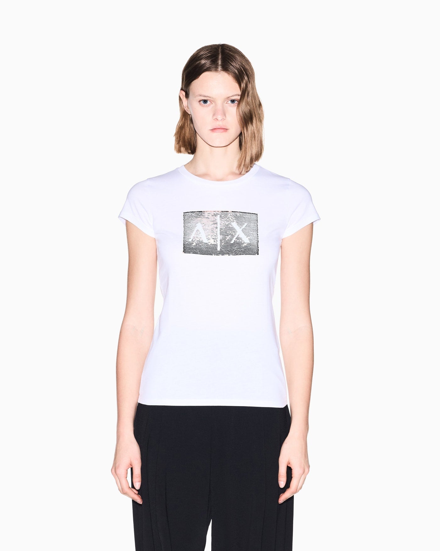 Sequin slim fit t-shirt woman