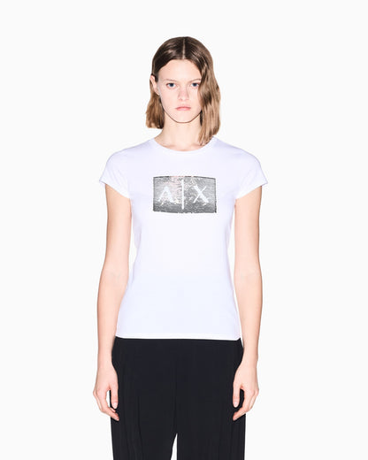 Sequin slim fit t-shirt woman