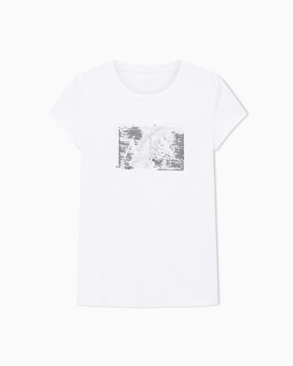 Sequin slim fit t-shirt woman