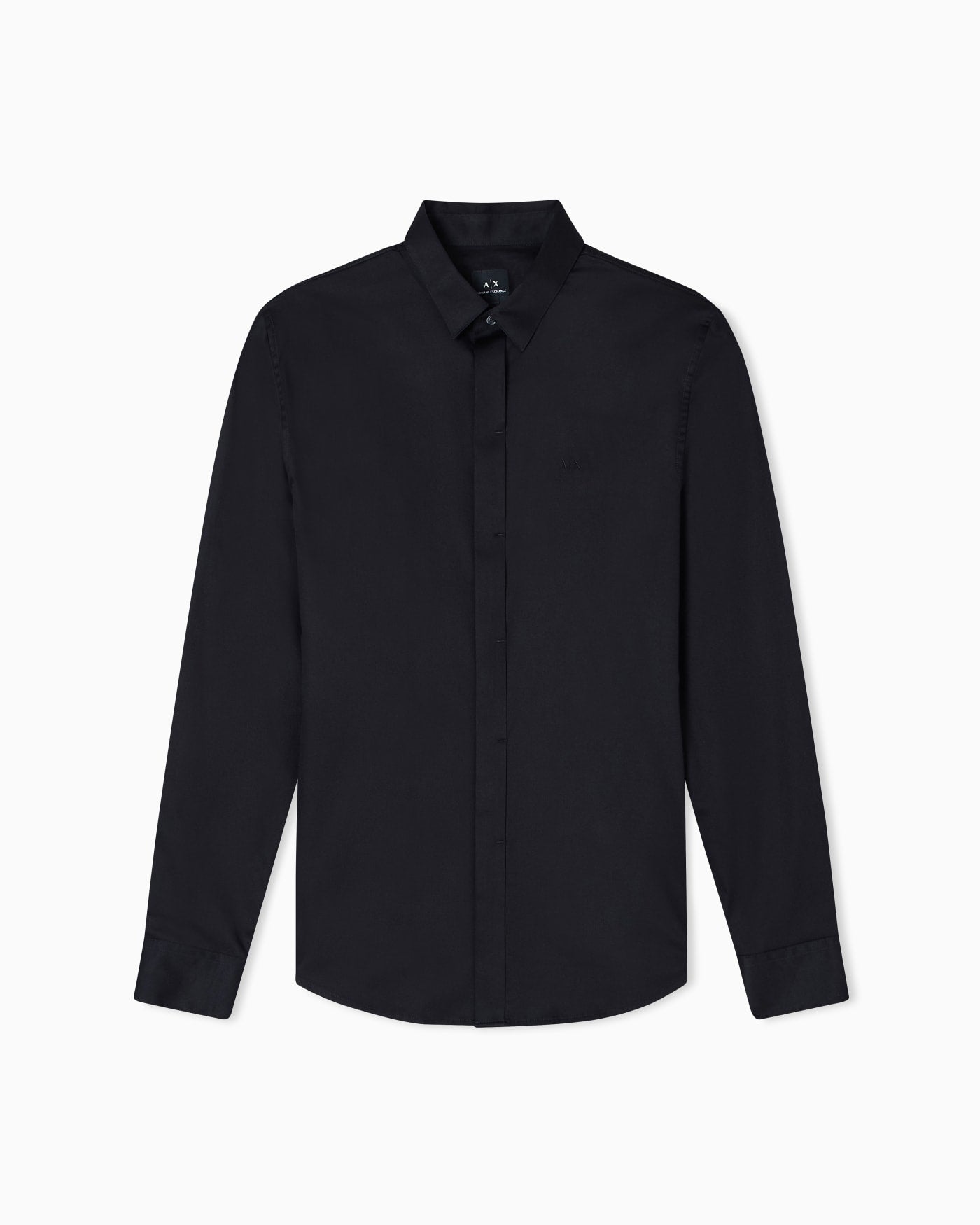 Slim-fit dress shirt in stretch cotton satin Essential