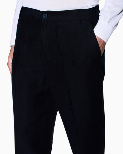 Chino trousers linen blend classic fit man
