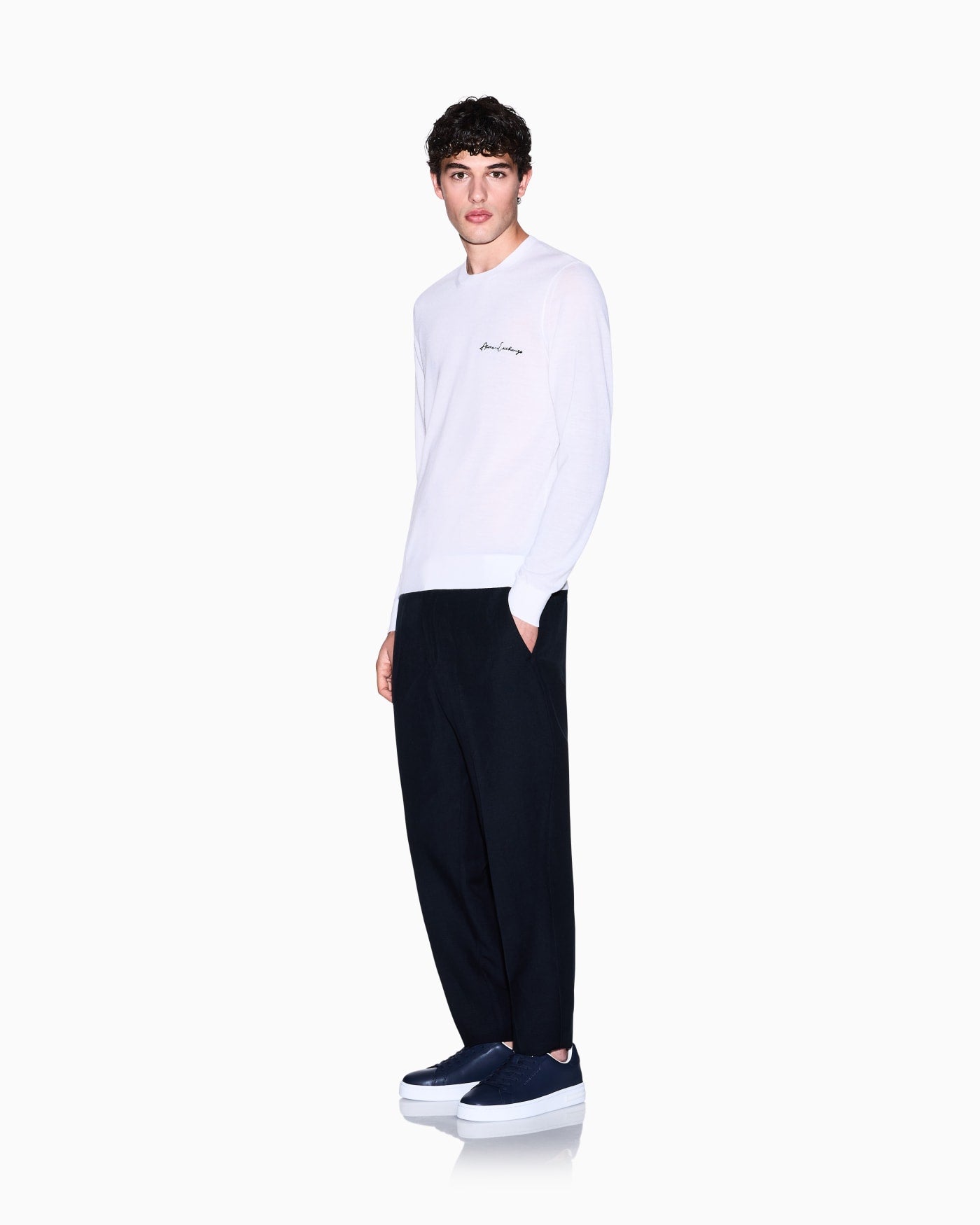 Chino trousers linen blend classic fit man