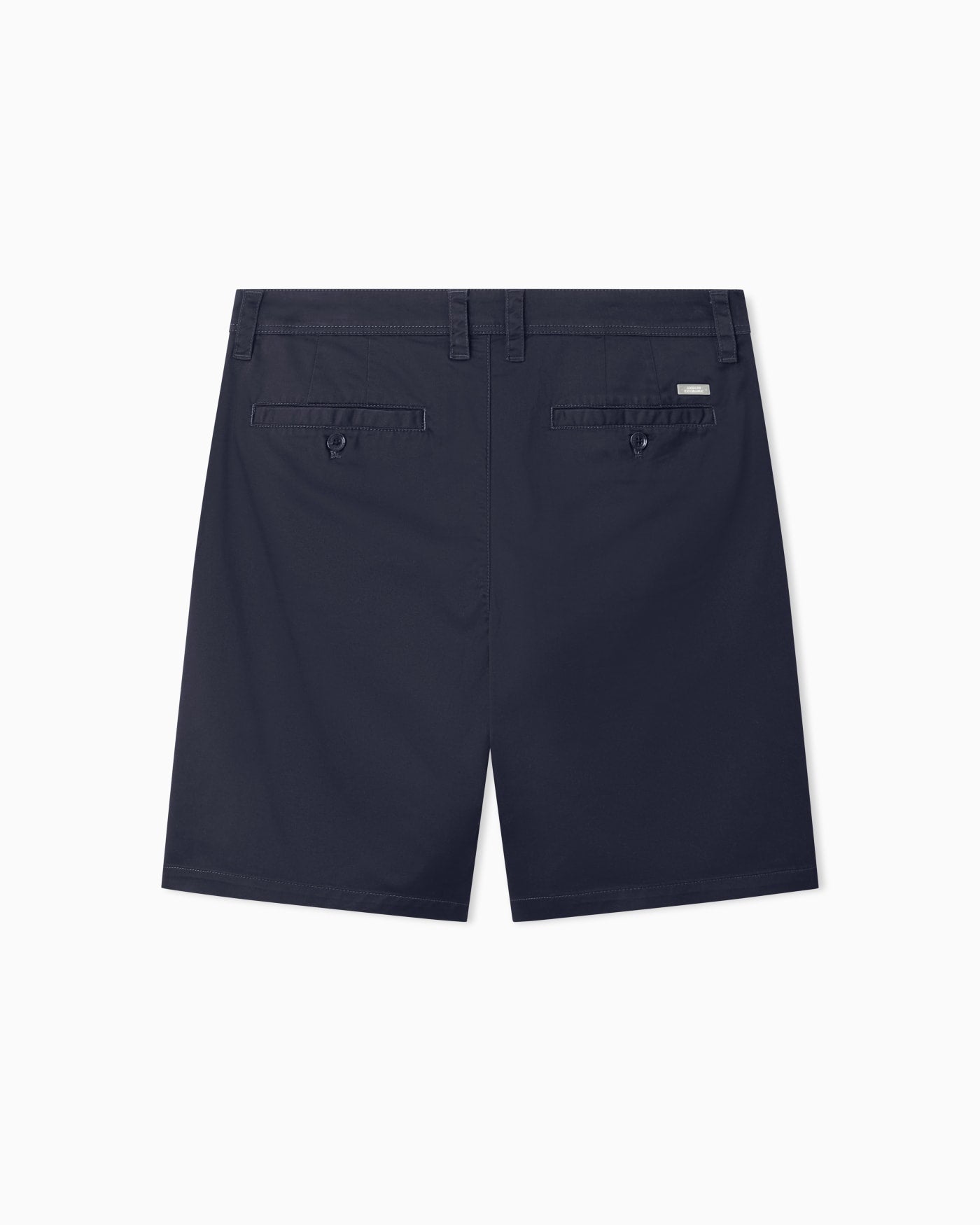 Flat front chino shorts in stretch cotton satin Essential