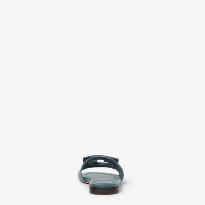 Baguette Mercury blue leather slides