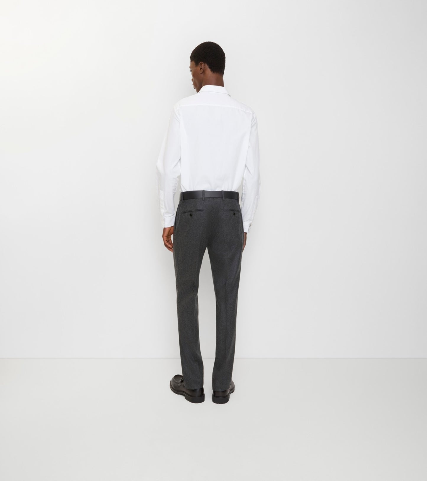 Wool Flannel Tailored Trousers in Brisk grey