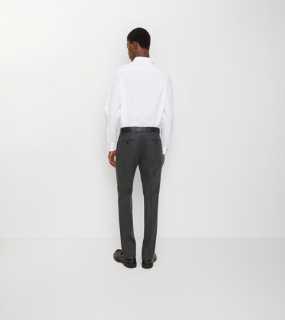 Wool Flannel Tailored Trousers in Brisk grey