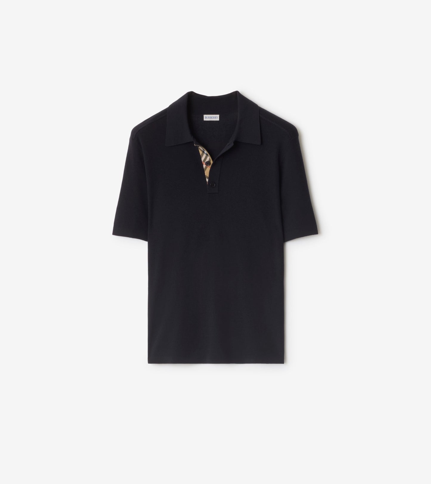 Wool Polo Shirt in Black