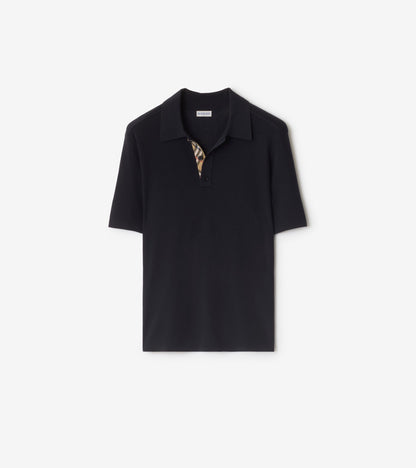 Wool Polo Shirt in Black