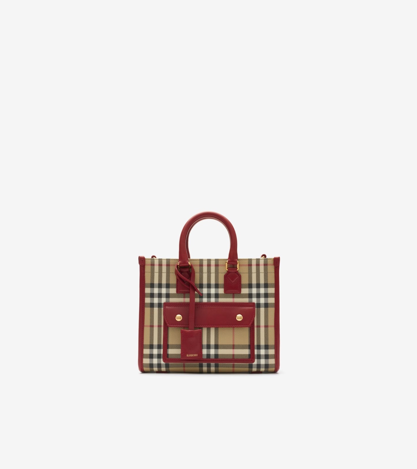 Mini Freya Tote in Archive beige/ruby red
