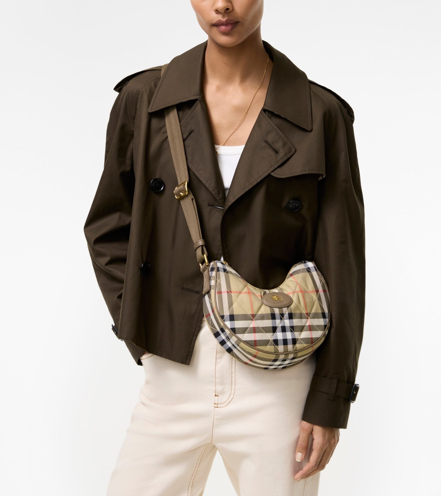 Horseshoe Crossbody Bag in Sand beige