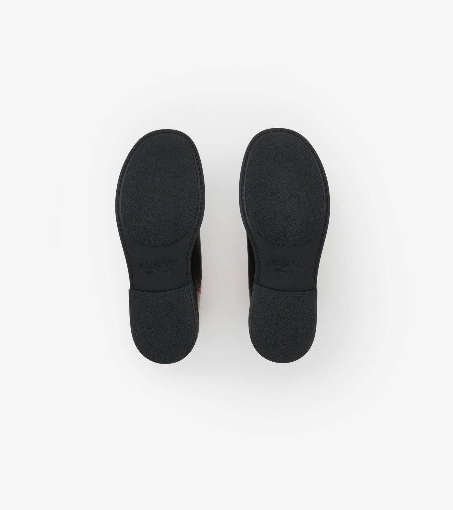 Check Panel Leather Boots in Black - Children