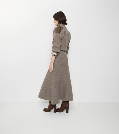 Wool Blend Skirt in Beige melange