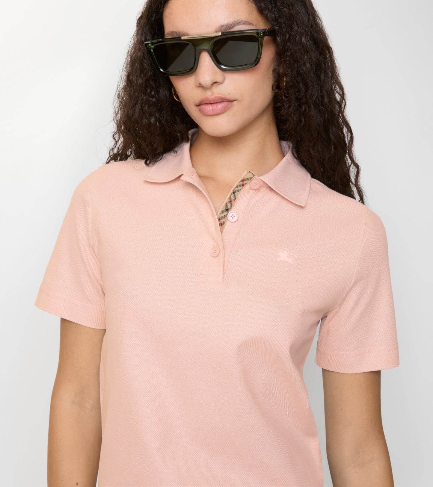 Cotton Polo Shirt in Posy pink