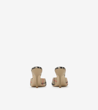 Check Mews High Sandals in Sand beige
