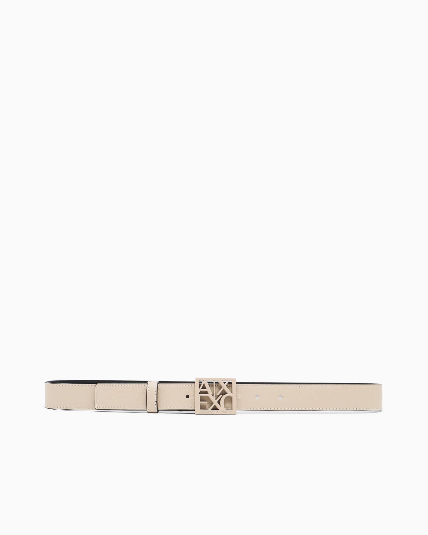 Adjustable belt with matte finish and square cut-out buckle