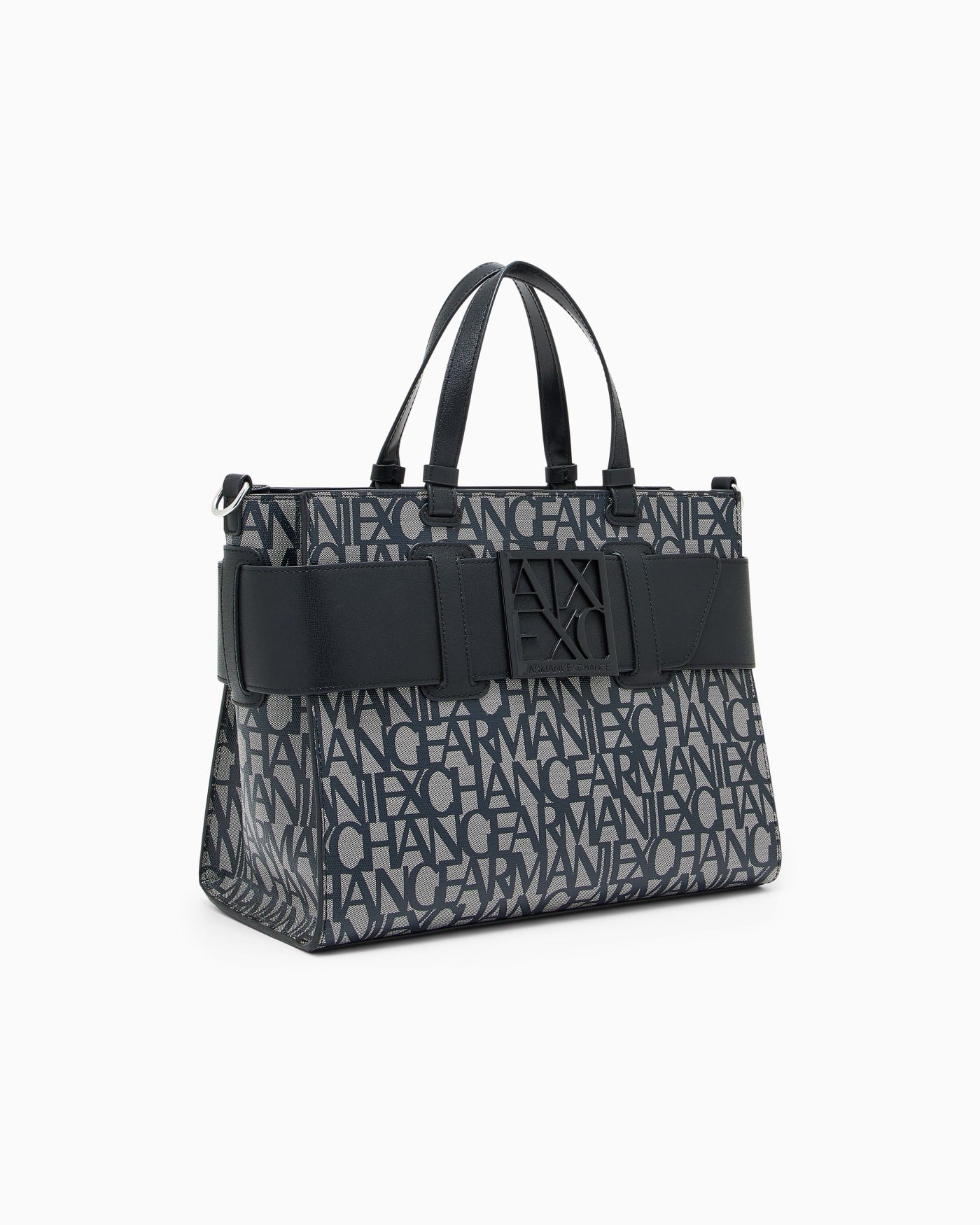 Monogram fabric shopper woman