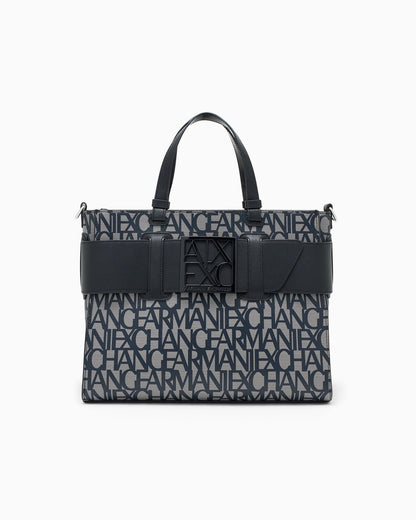 Monogram fabric shopper woman
