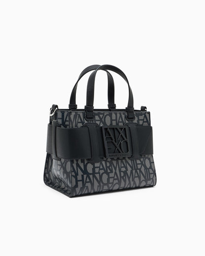 Monogram tote with buckle for woman