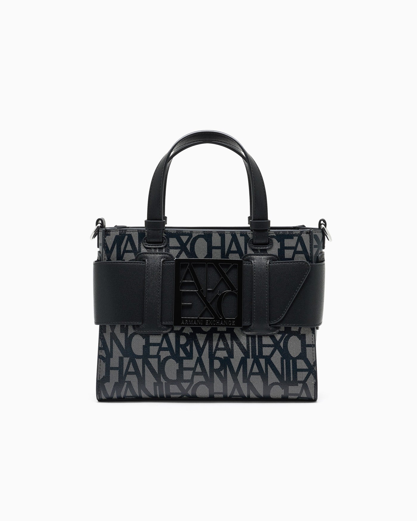 Monogram tote with buckle for woman