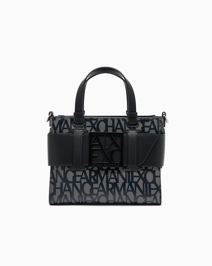 Monogram tote with buckle for woman