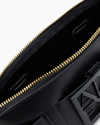 Shoulder bag with embossed logo for woman