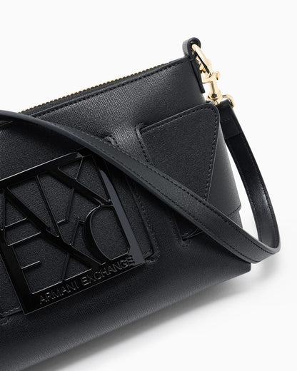 Shoulder bag with embossed logo for woman