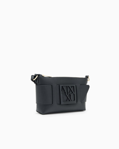 Shoulder bag with embossed logo for woman